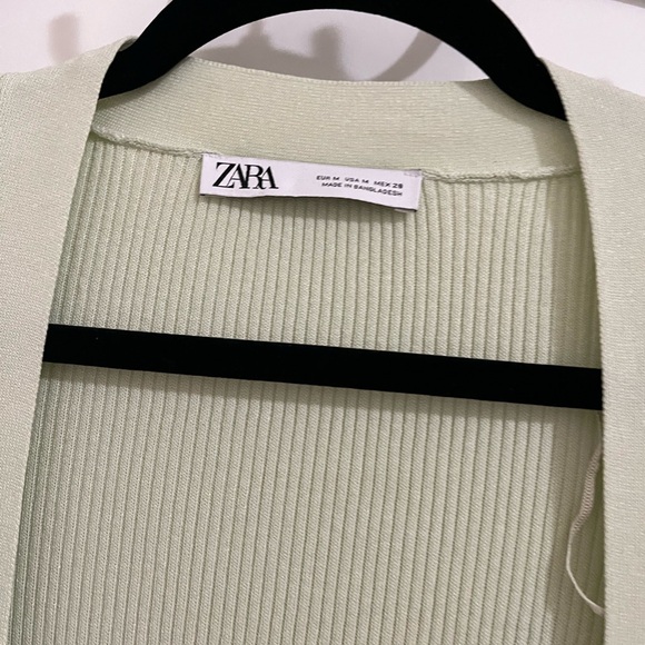 Zara Women's Light Cream/green Sweater cardigan - Picture 3 of 5